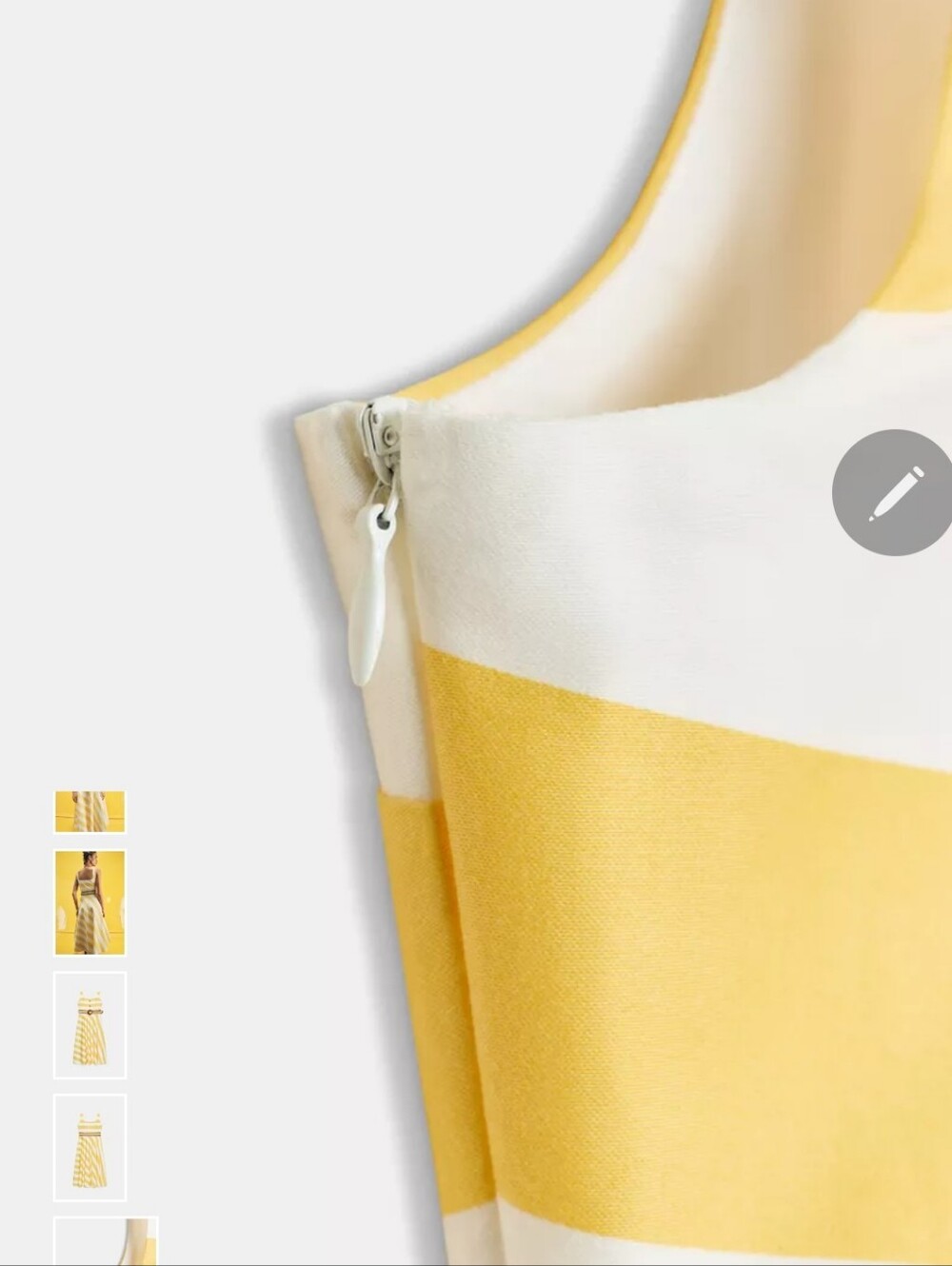 Zara Yellow and White Striped Square-Neck Midi Dress - Picture 7 of 16